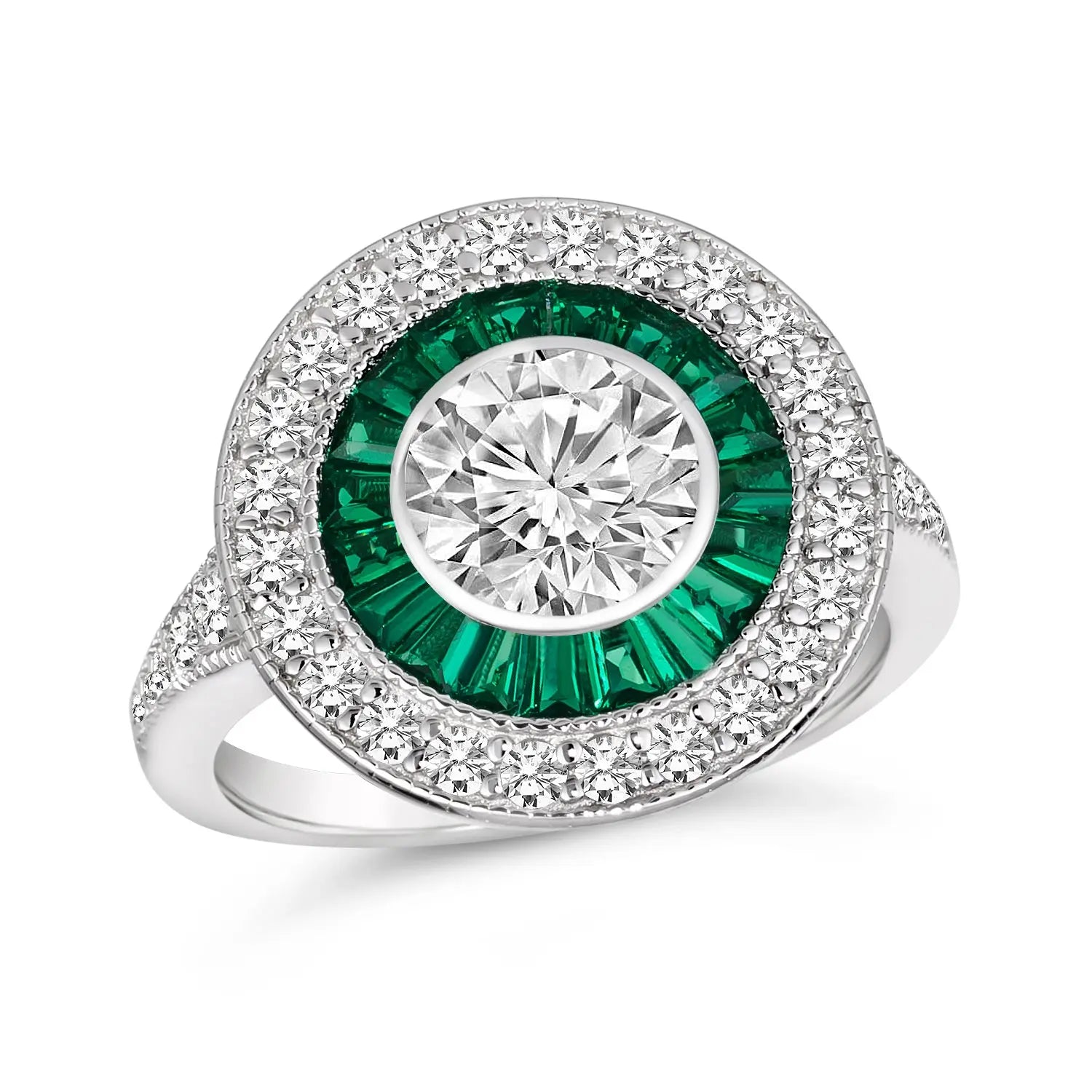 Demi Vintage 1 Carat Diamond Crystalline Ring Emerald Anna Zuckerman