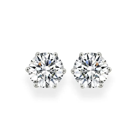 Diamond Crystalline 6 Prong Studs 3 Carat Anna Zuckerman
