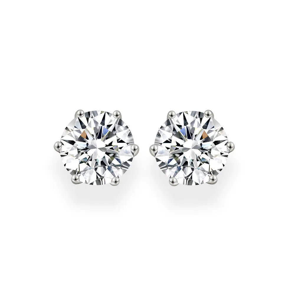 Diamond Crystalline 6 Prong Studs 4 Carat Anna Zuckerman