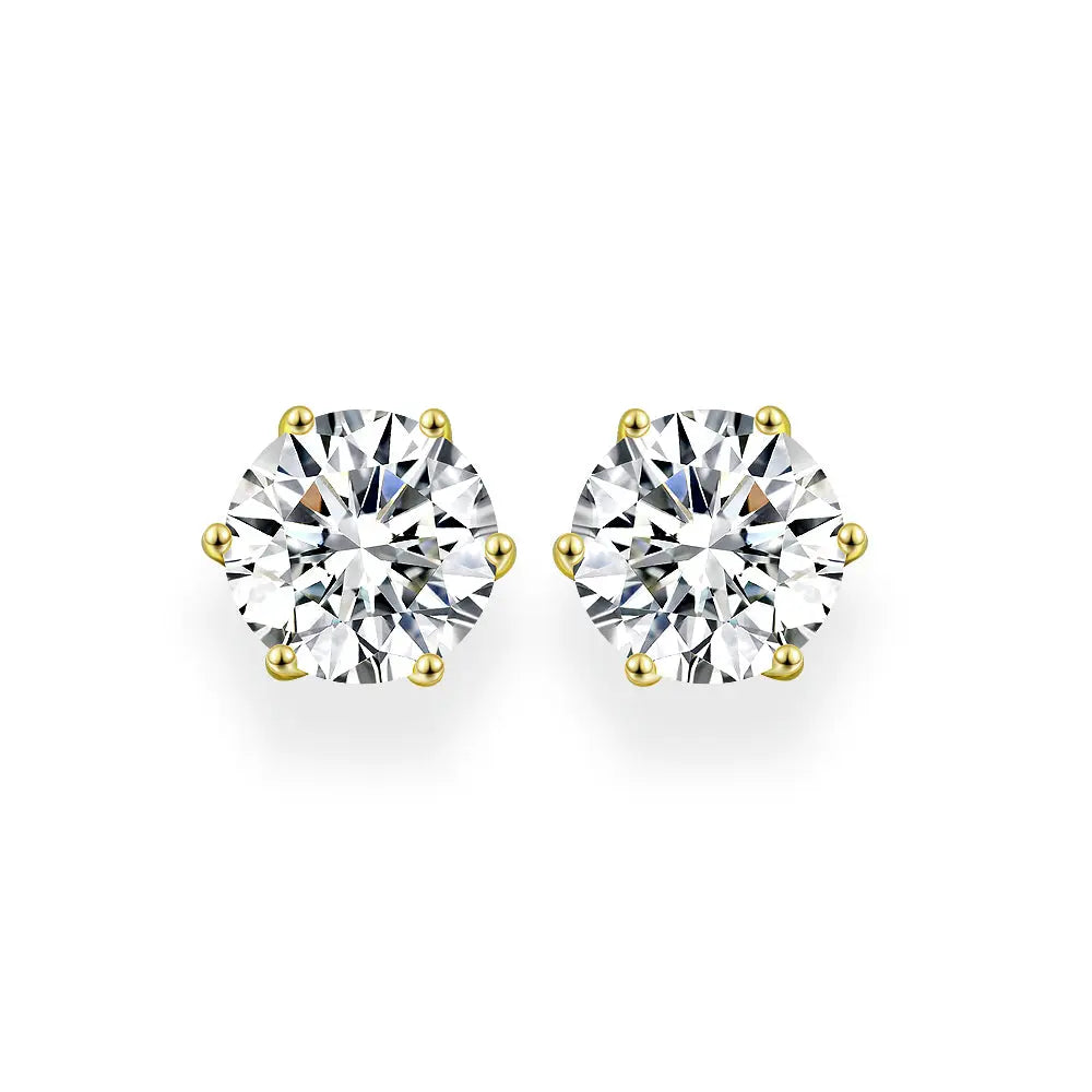 Diamond Crystalline 6 Prong Studs 4 Carat Anna Zuckerman