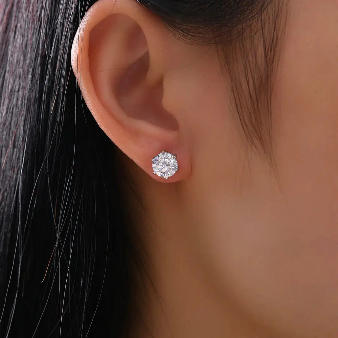 Diamond Crystalline 6 Prong Studs 5 Carat Anna Zuckerman