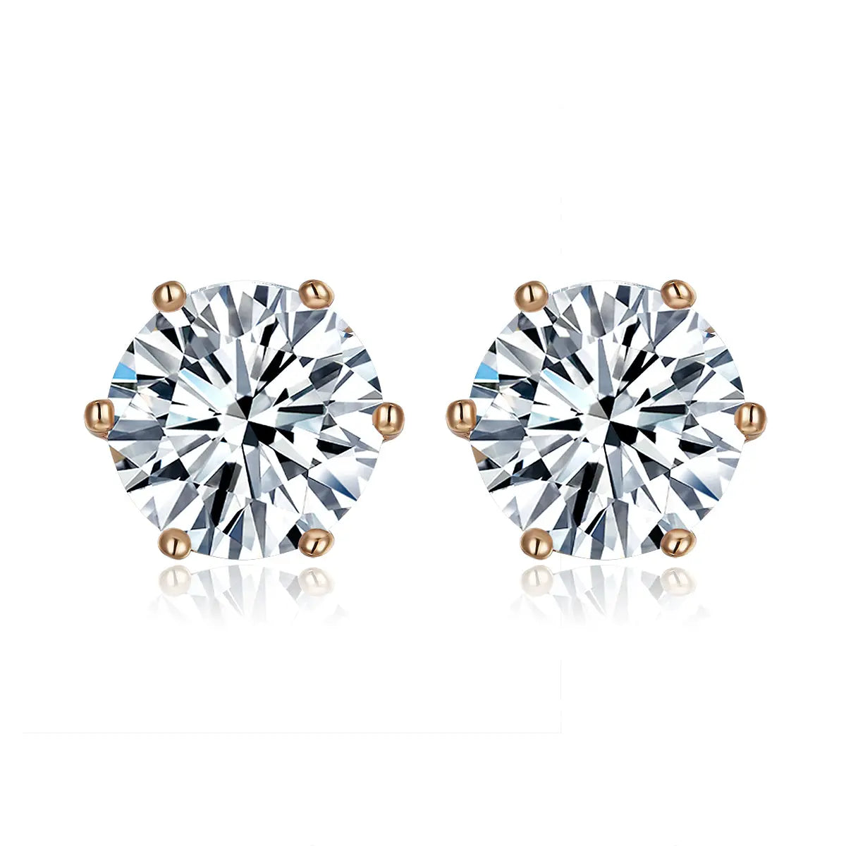Diamond Crystalline 6 Prong Studs 6 Carat Anna Zuckerman