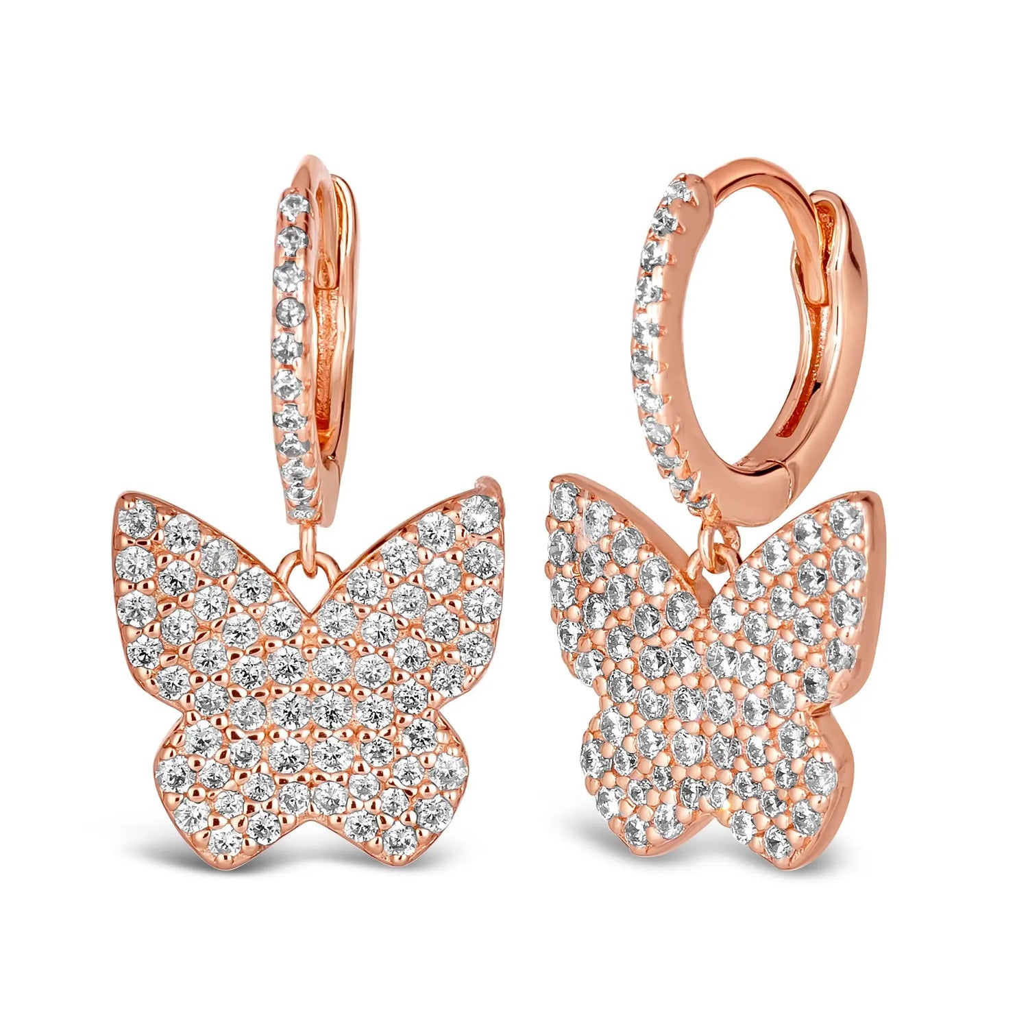 Diamond Essence Butterfly Earrings in Rose Gold Anna Zuckerman