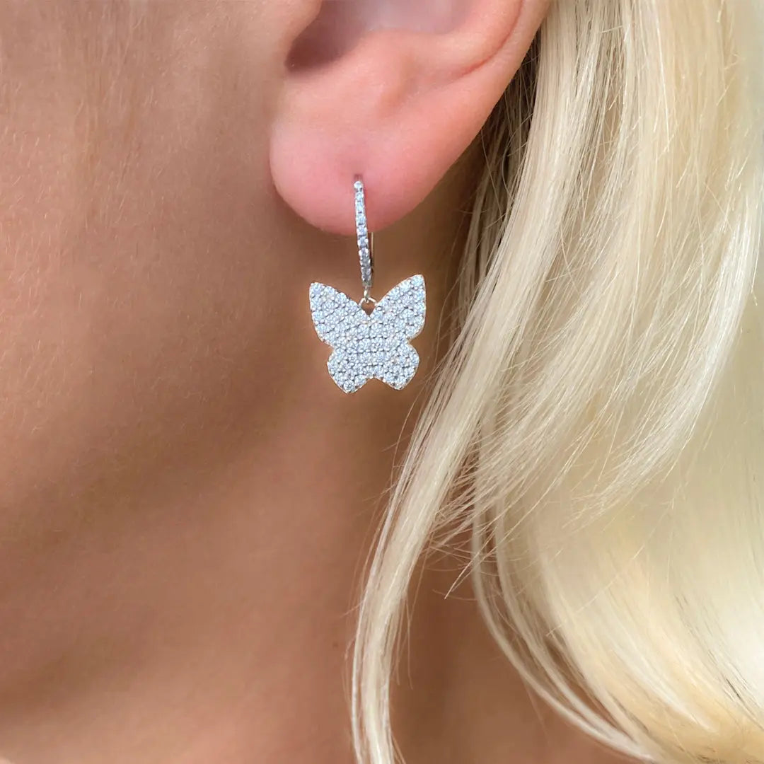 Diamond Essence Butterfly Earrings in Rose Gold Anna Zuckerman