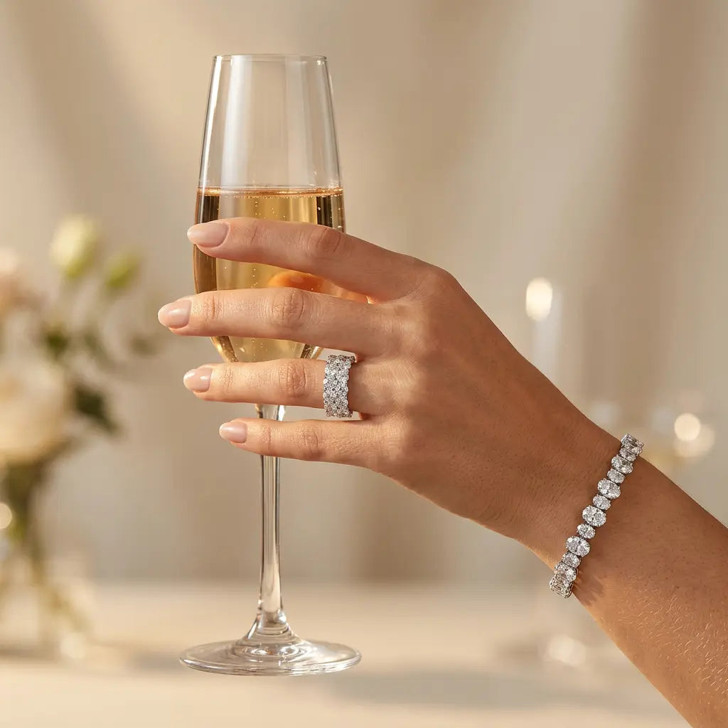 Double Row Infinity Ring 8 Carat