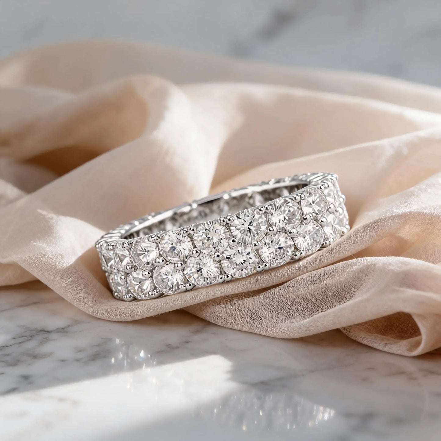 Double Row Infinity Ring 8 Carat