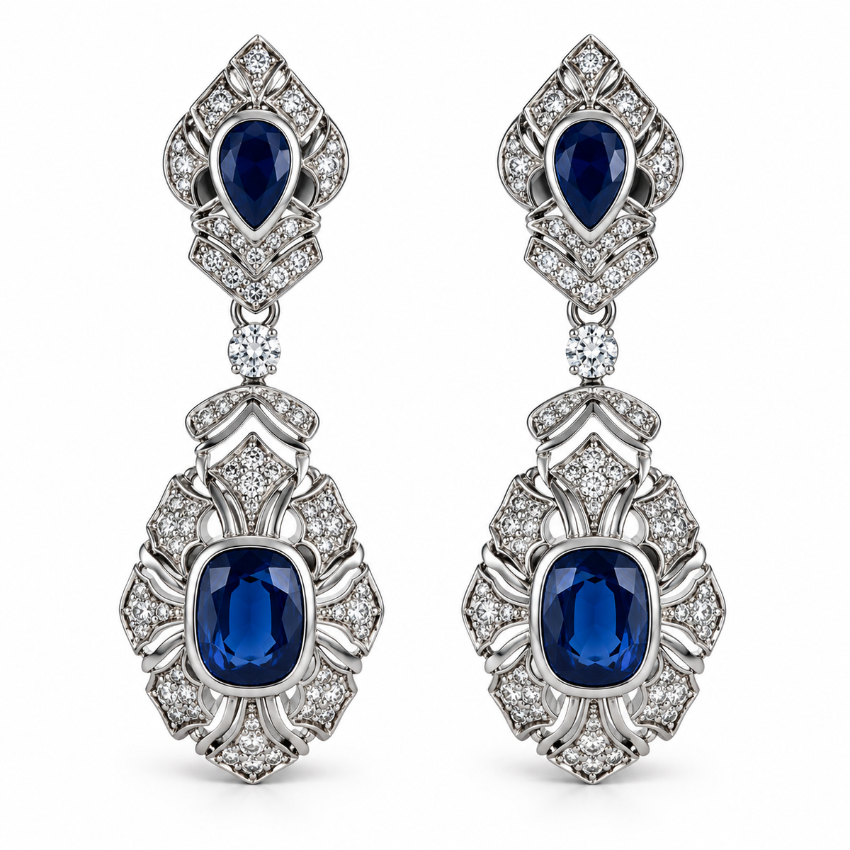 Vintage Sapphire Drop Earrings