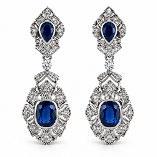 Vintage Sapphire Drop Earrings