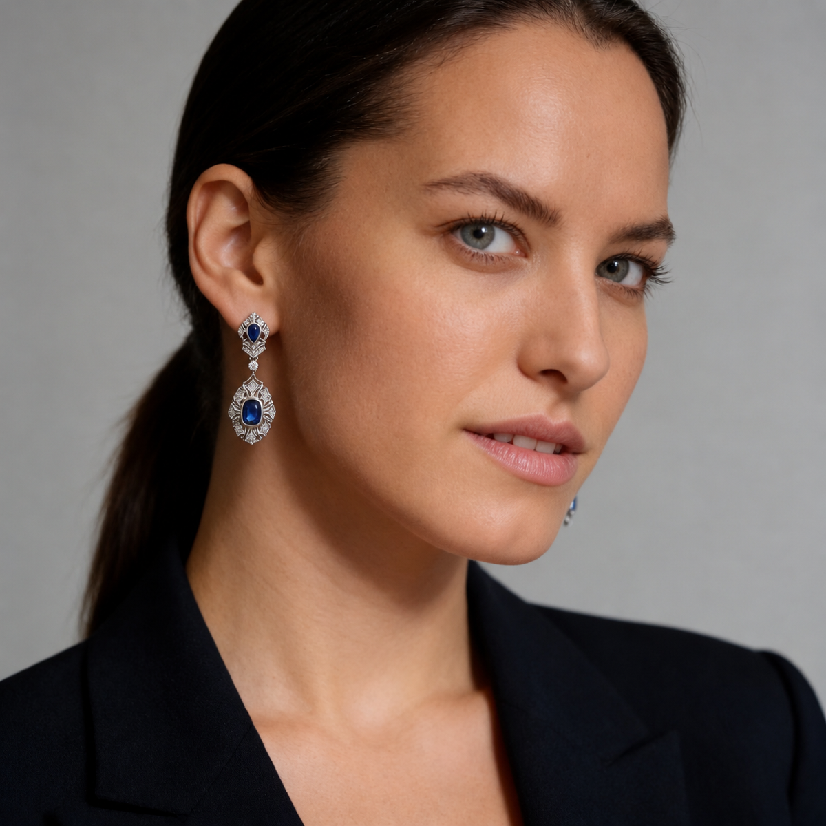 Vintage Sapphire Drop Earrings