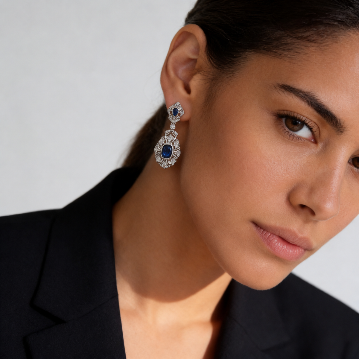 Vintage Sapphire Drop Earrings