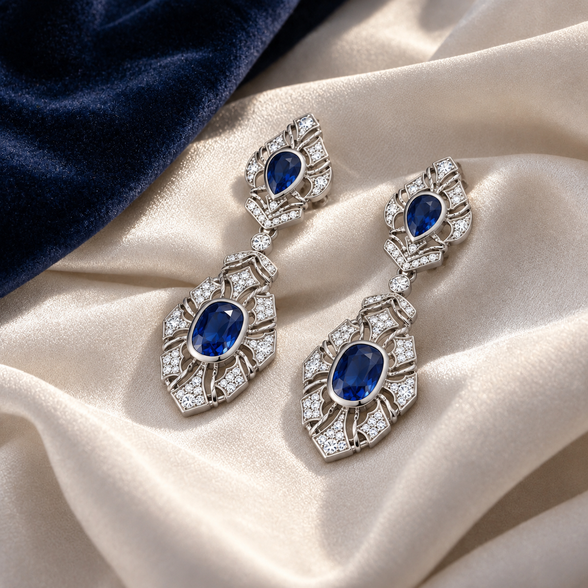 Vintage Sapphire Drop Earrings