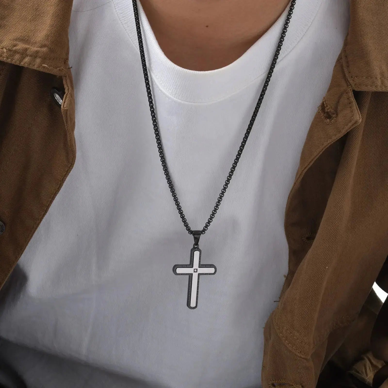 Anna Zuckerman Ebon Cross Necklace