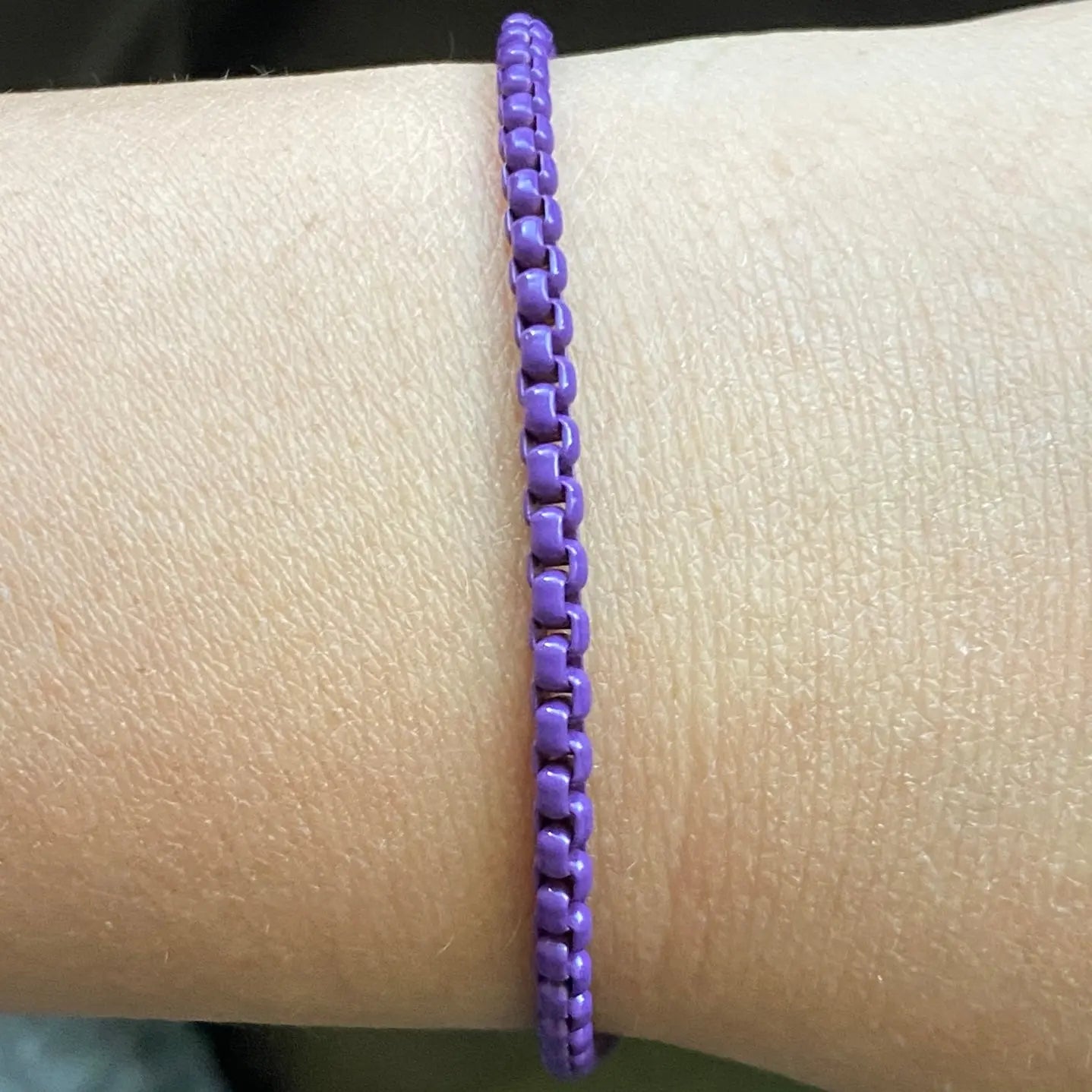 Enamel Chain Link Anklet Anna Zuckerman