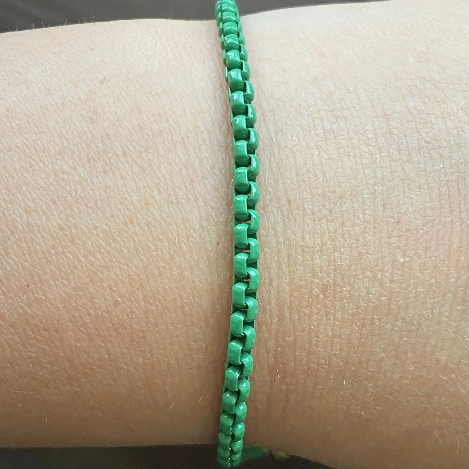 Enamel Chain Link Anklet Anna Zuckerman
