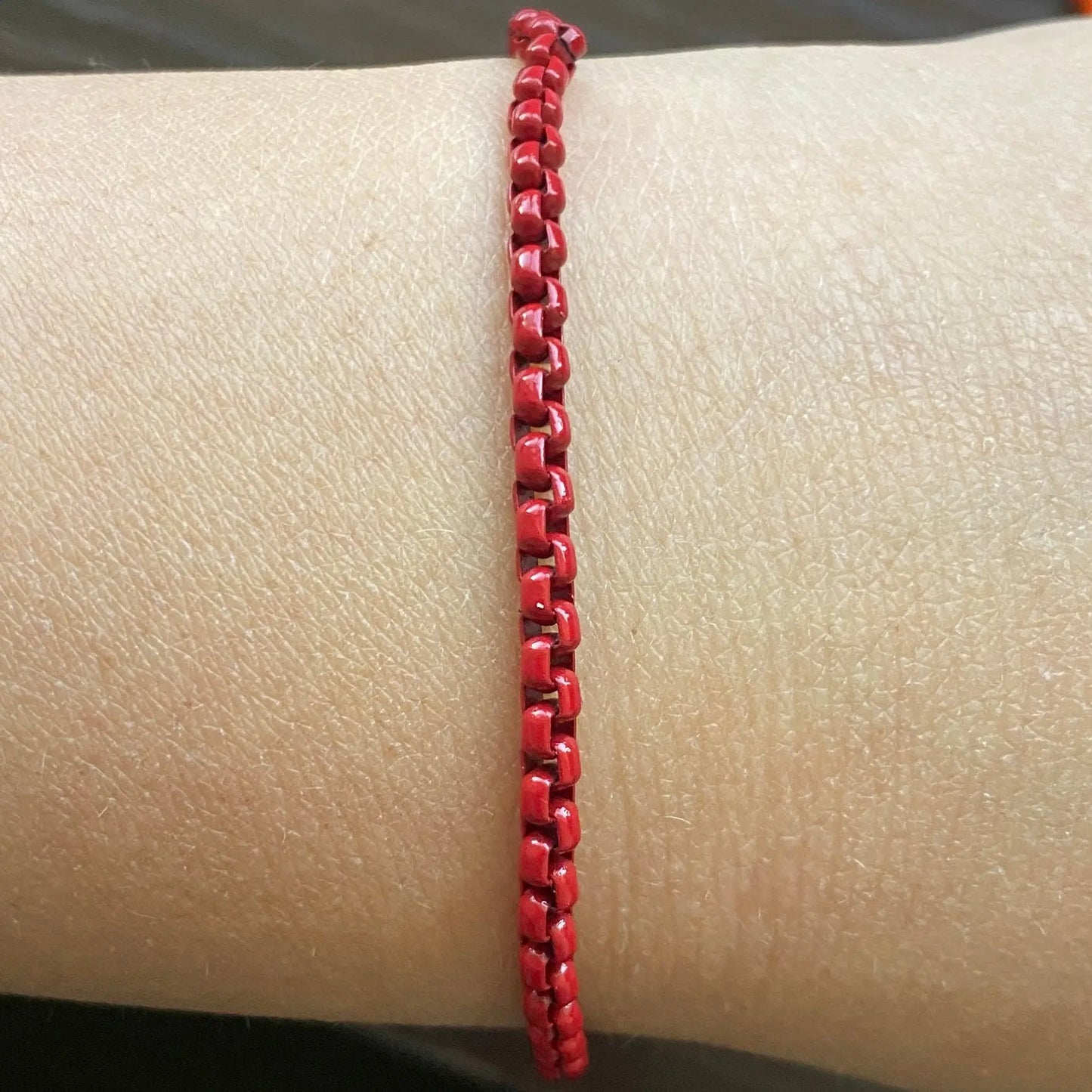 Enamel Chain Link Anklet Anna Zuckerman