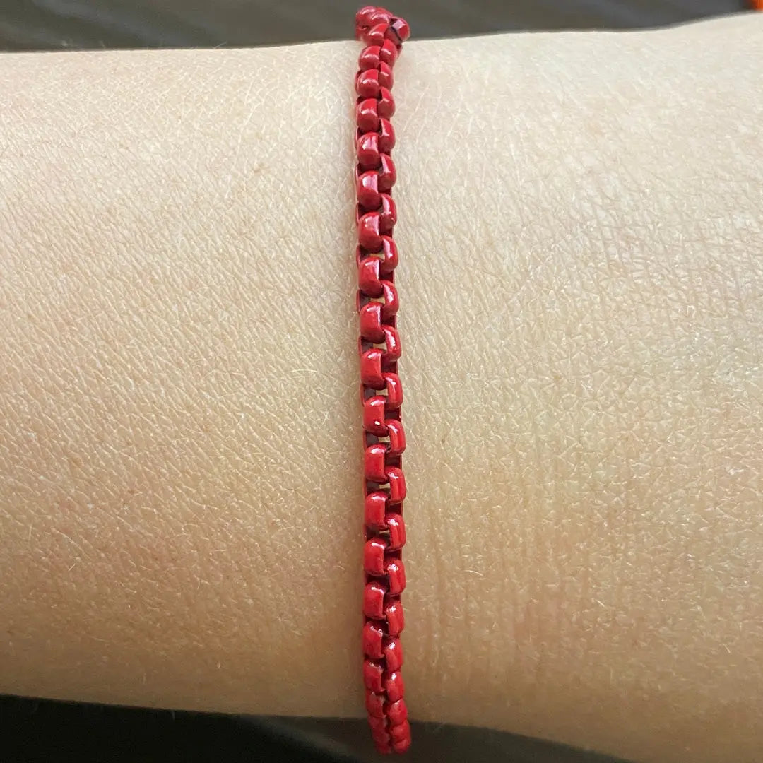 Enamel Chain Link Anklet Anna Zuckerman