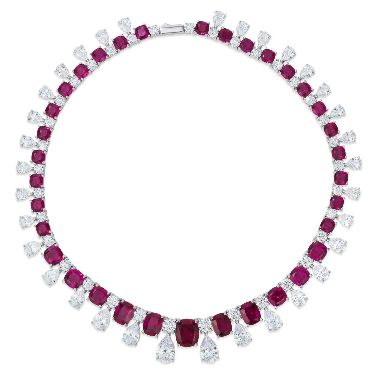 Envy Statement Necklace in Ruby Anna Zuckerman