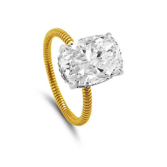 Estelle 3 Carat Cushion Skinny Ring Anna Zuckerman