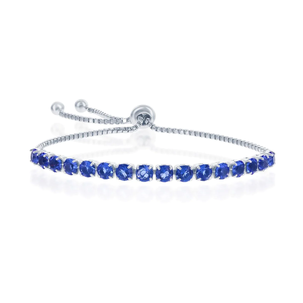 Signature Adjustable Bolo Bracelet in Blue Sapphire