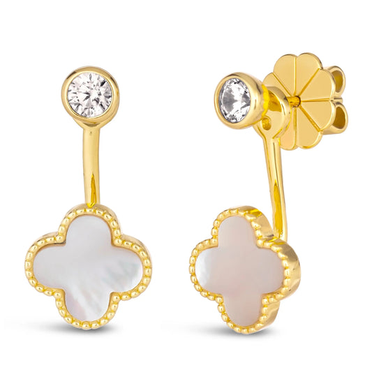Four Leaf Clover Studs and Jackets - Anna Zuckerman