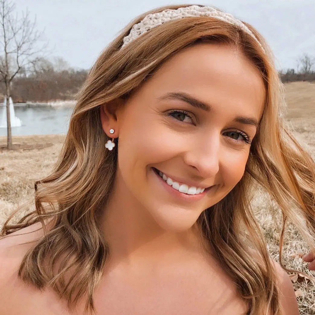 Four Leaf Clover Studs and Jackets - Anna Zuckerman