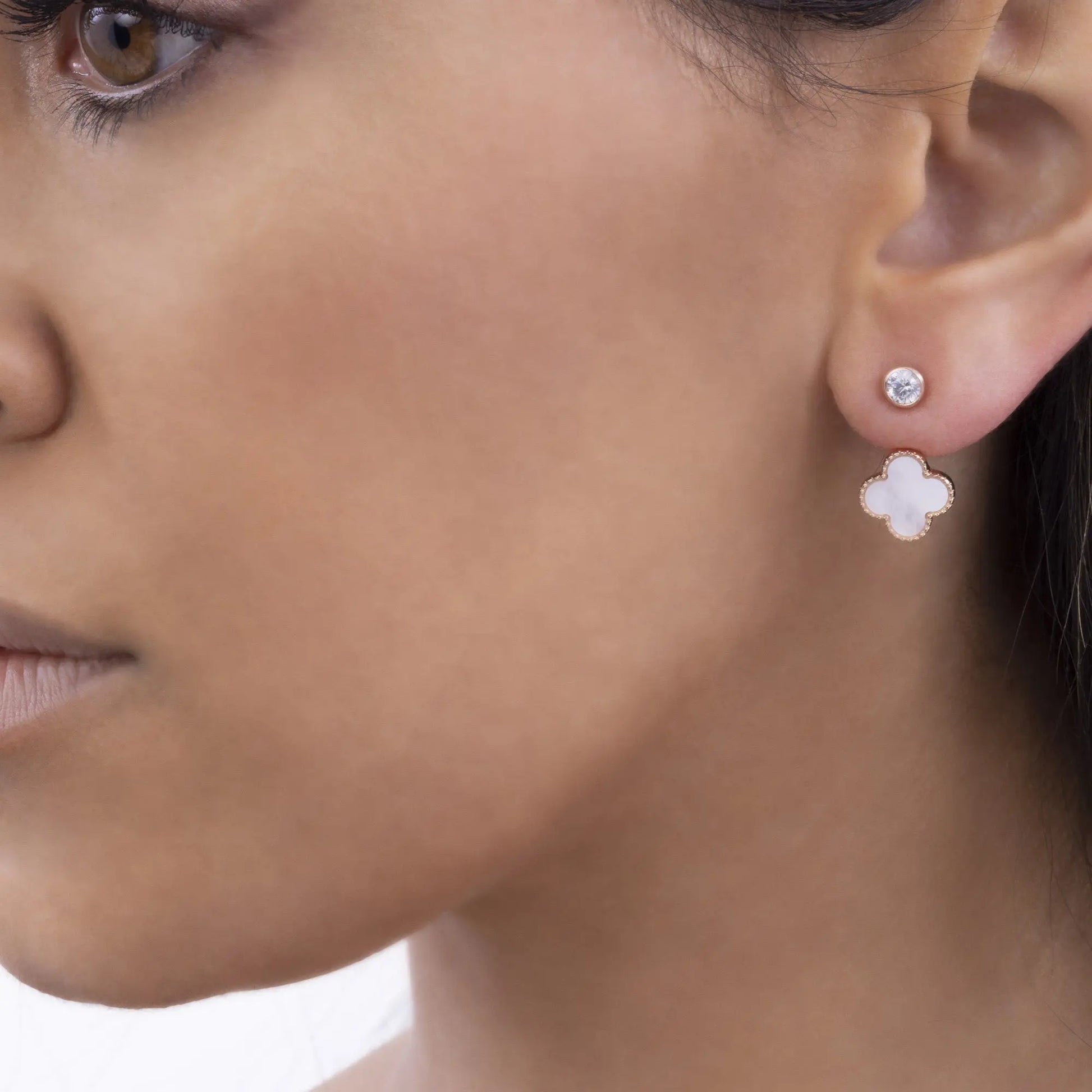 Four Leaf Clover Studs and Jackets - Anna Zuckerman