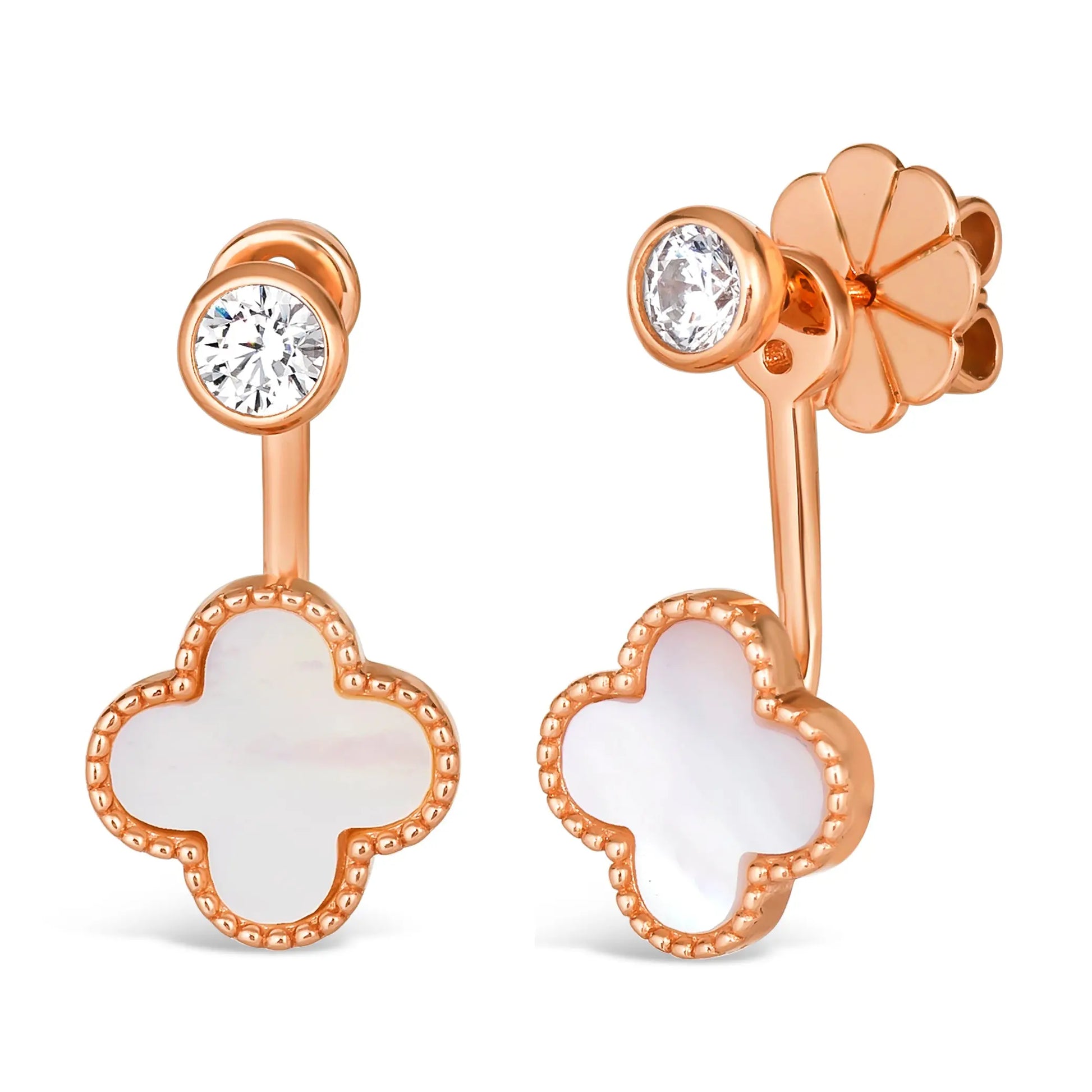 Four Leaf Clover Studs and Jackets - Anna Zuckerman