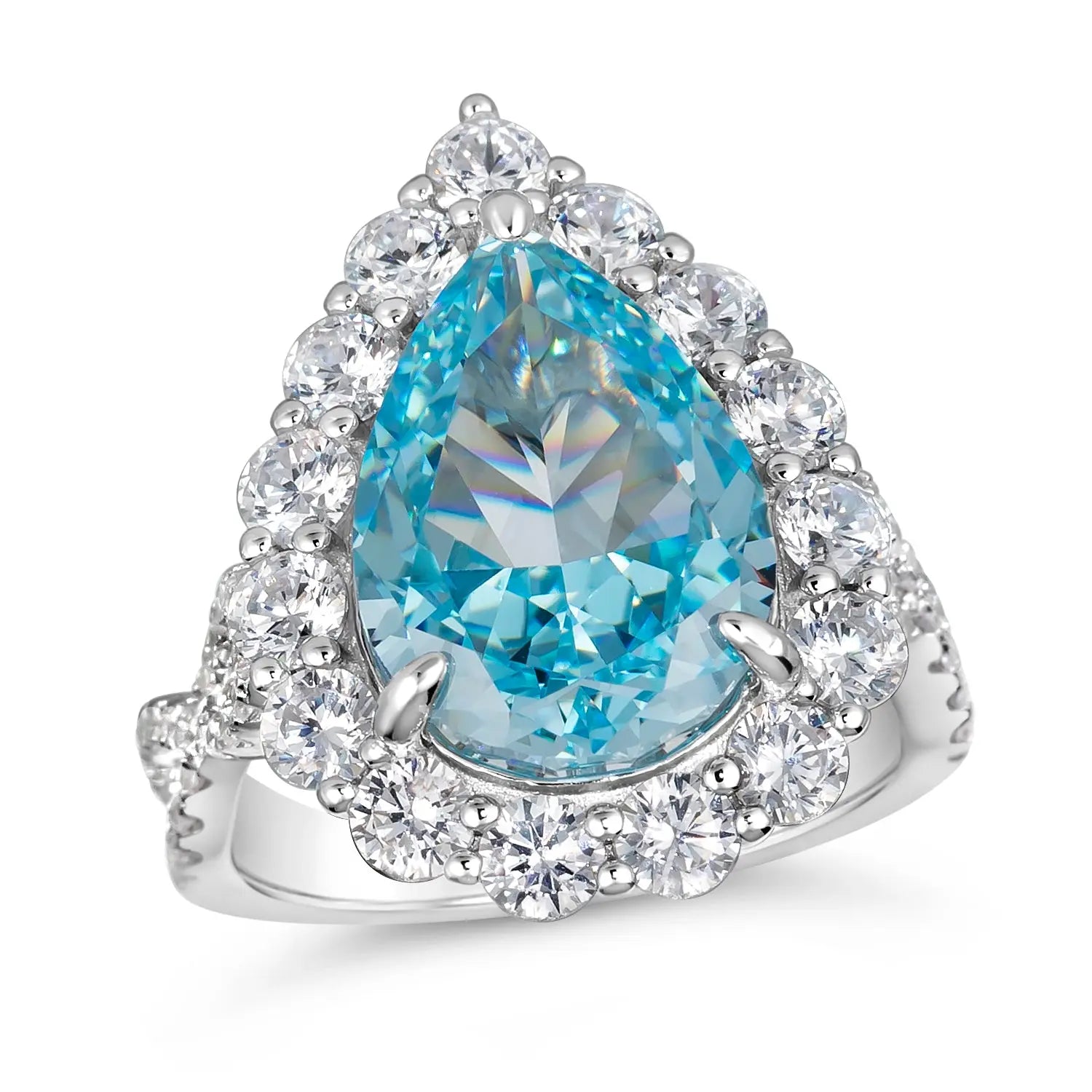 Gia Pear Shaped Cocktail Ring Aquamarine Anna Zuckerman