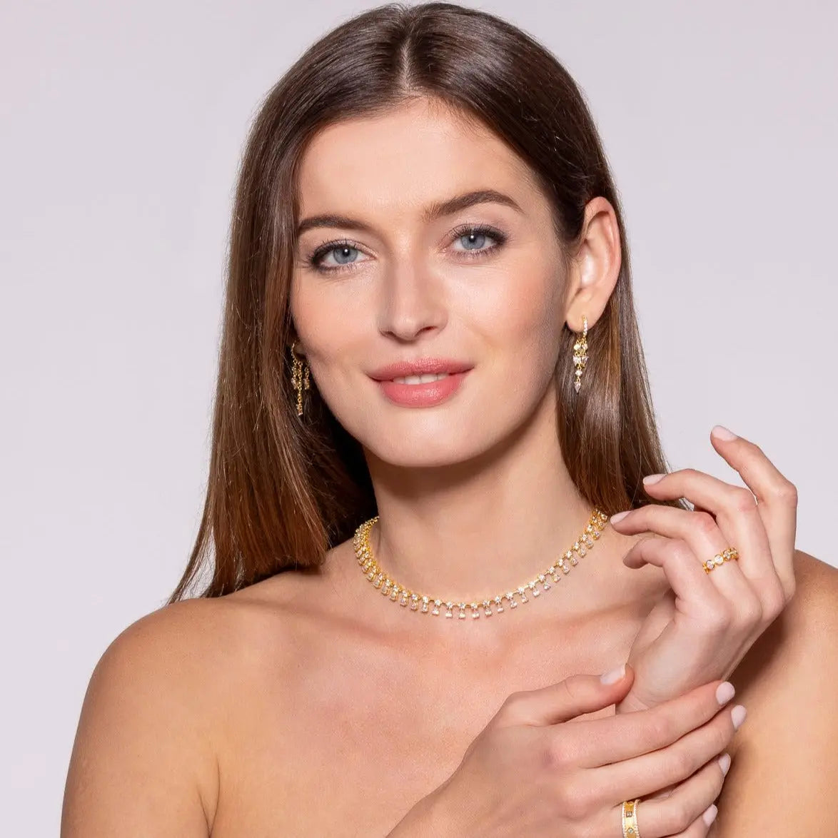 Anna Zuckerman Giselle 20ctw Diamond Crystalline Choker Necklace