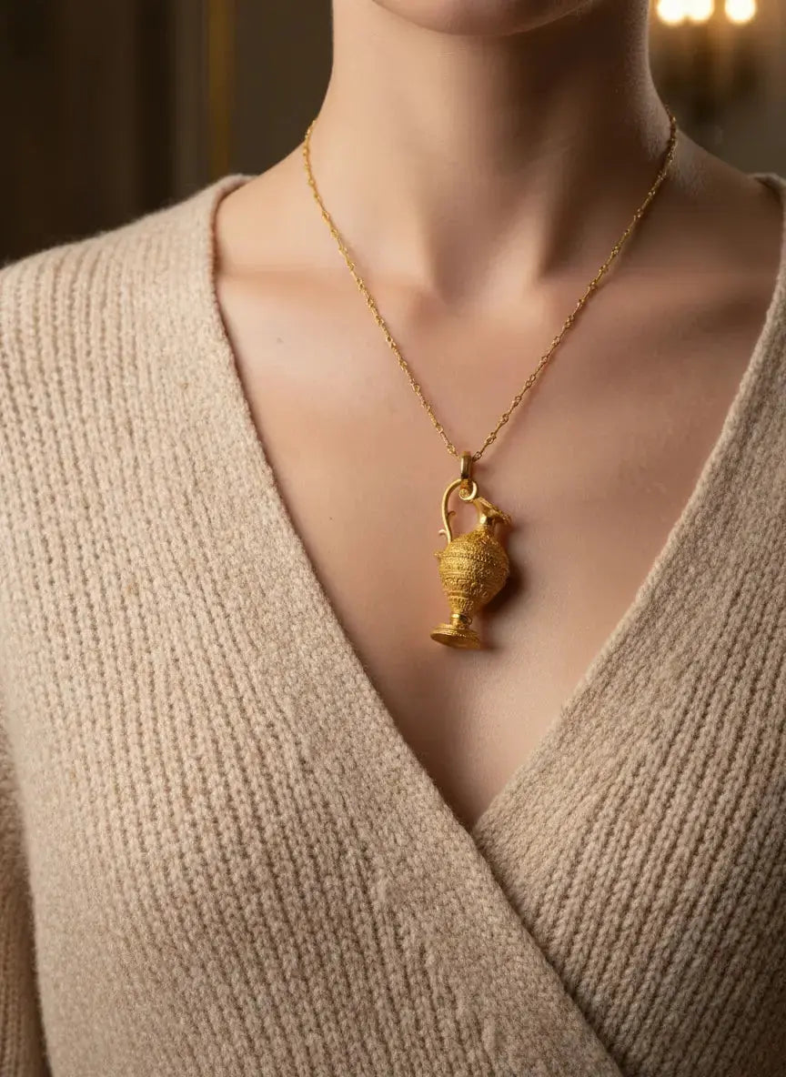 Golden Lotus Necklace Anna Zuckerman