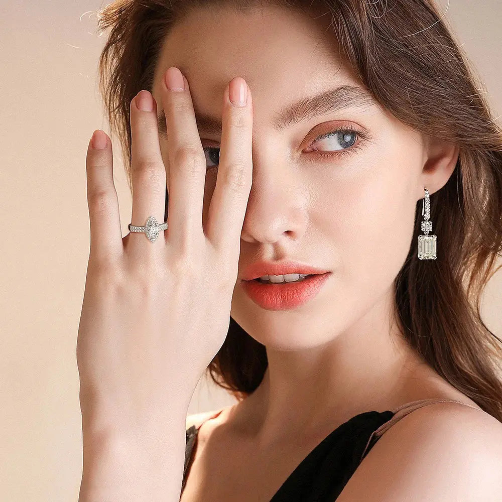 Gracie Lou Emerald Cut Statement Drops - Anna Zuckerman