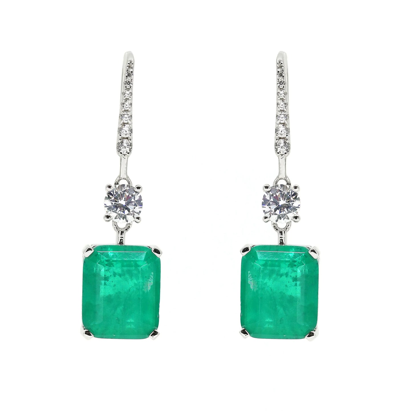 Gracie Lou Emerald Cut Statement Drops - Anna Zuckerman
