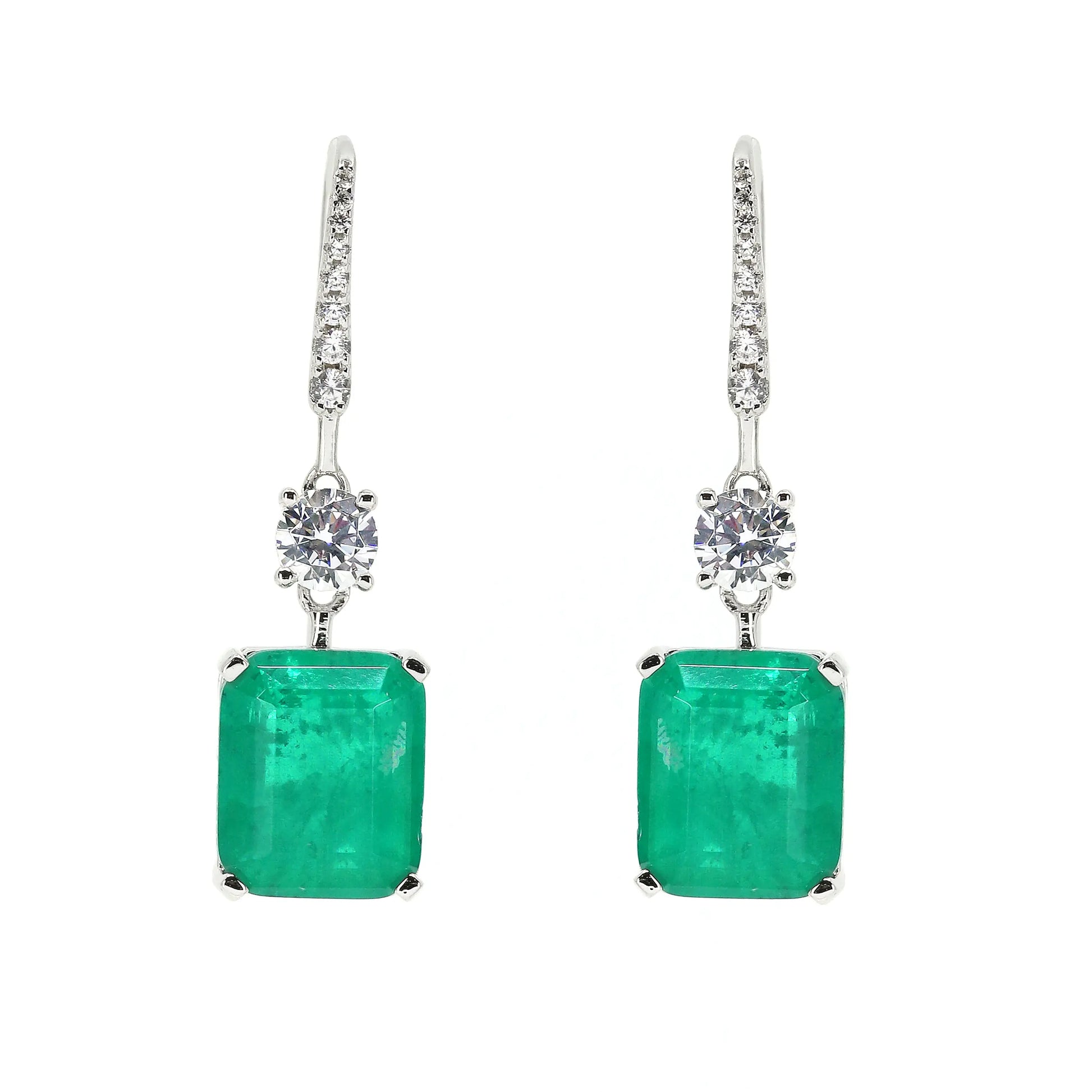 Gracie Lou Emerald Cut Statement Drops - Anna Zuckerman