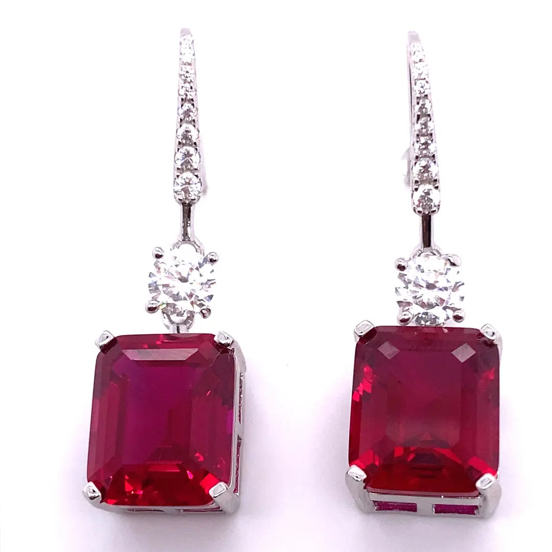 Gracie Lou Emerald Cut Statement Drops - Anna Zuckerman