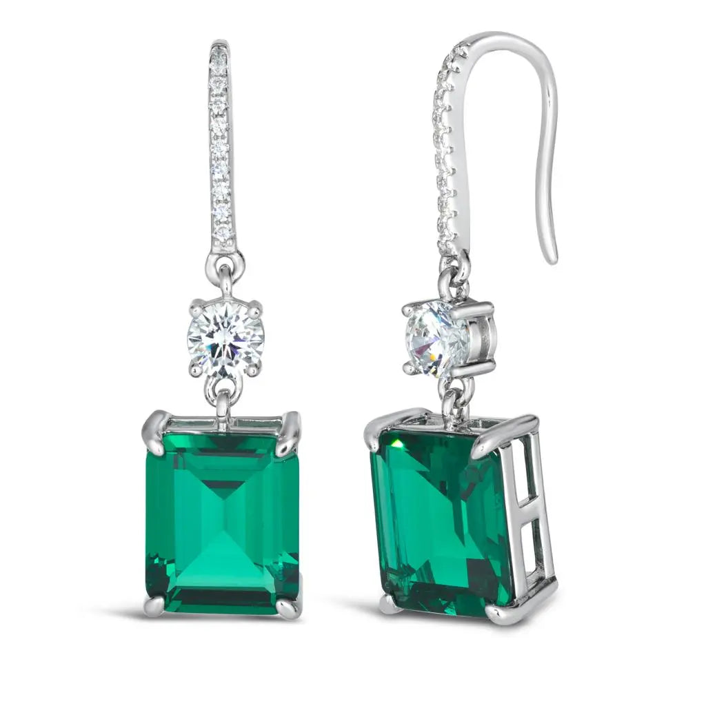 Gracie Lou Emerald Cut Statement Drops - Anna Zuckerman