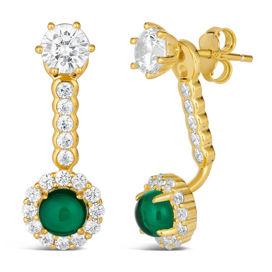 Green with Envy Diamond Crystalline Studs and Jackets Earrings - Anna Zuckerman