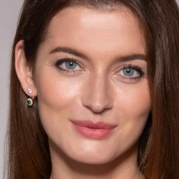 Green with Envy Diamond Crystalline Studs and Jackets Earrings - Anna Zuckerman