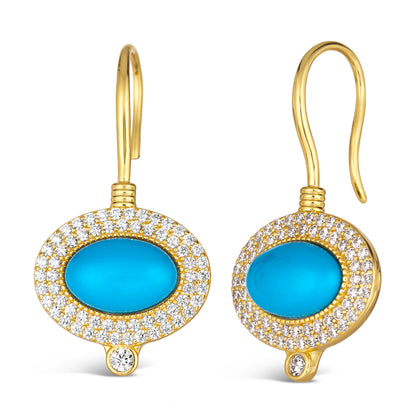House of Cards 13 Blue Turquoise Earrings
