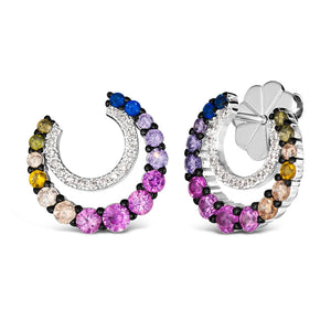 Half Moon Multi-Sapphire Earrings Anna Zuckerman Retail