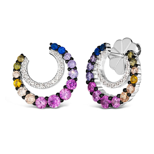Half Moon Multi-Sapphire Earrings Anna Zuckerman Retail