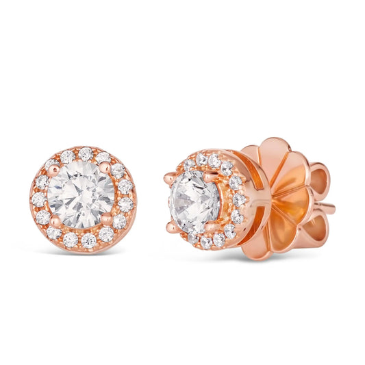Hello, Halo 1 Carat Diamond Crystalline Mini Studs - Anna Zuckerman