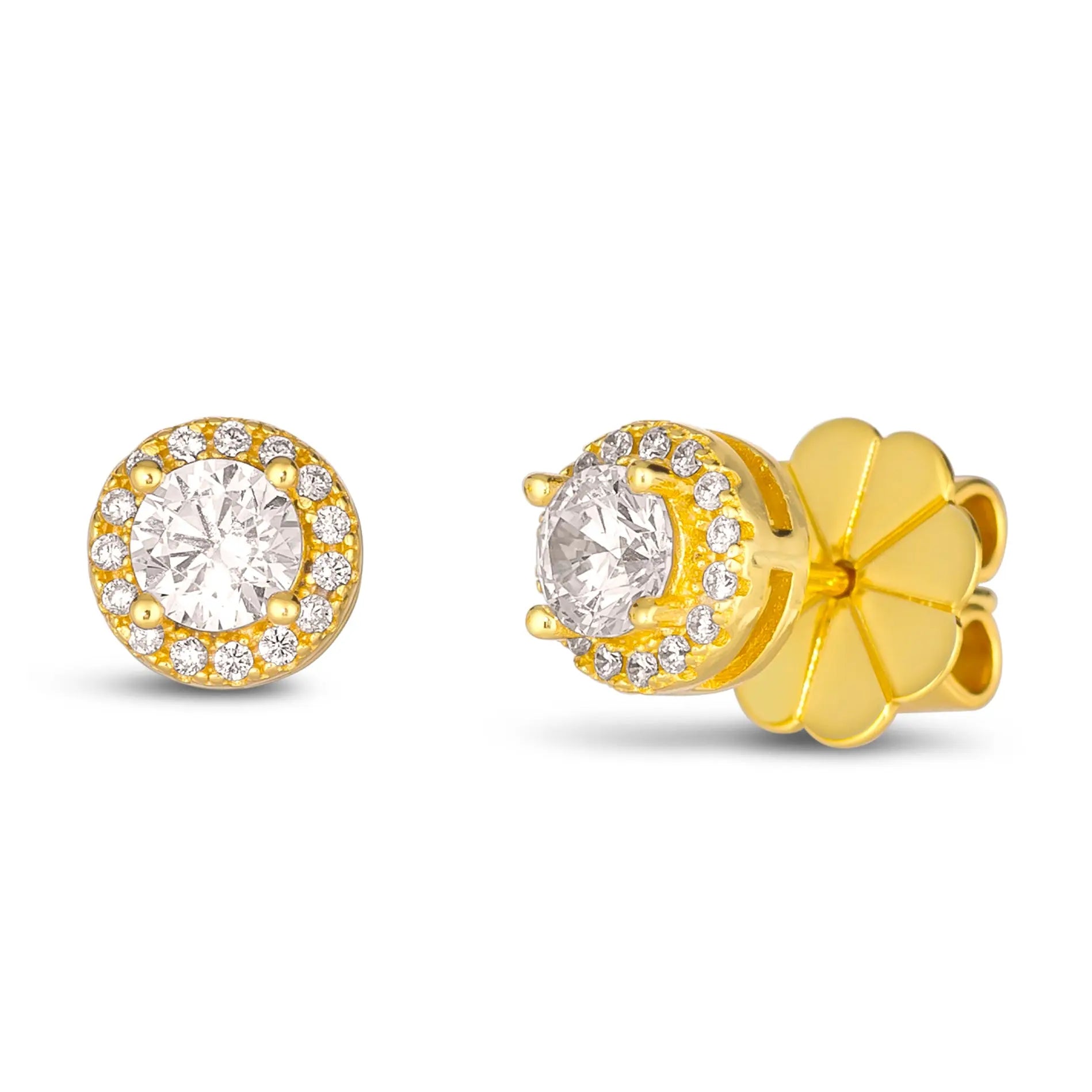 Hello, Halo 1 Carat Diamond Crystalline Mini Studs - Anna Zuckerman