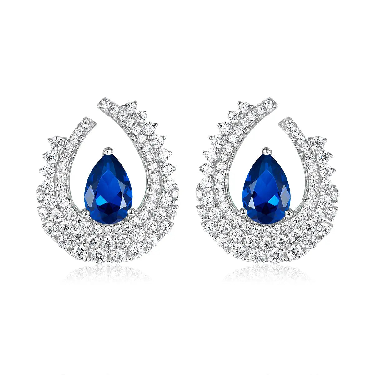 High Society Earrings in Blue Sapphire Anna Zuckerman