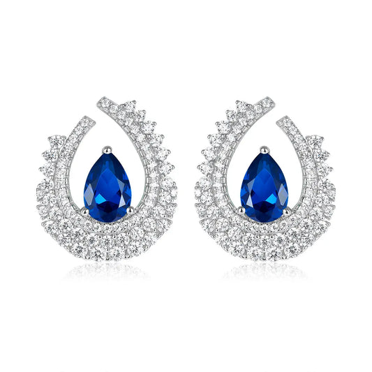 High Society Earrings in Blue Sapphire Anna Zuckerman