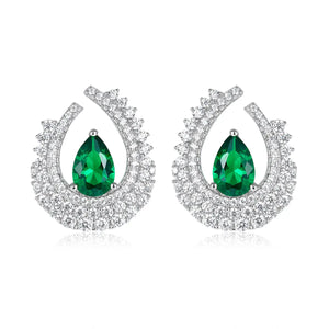High Society Earrings in Emerald Anna Zuckerman