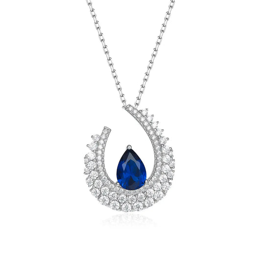 High Society Necklace in Blue Sapphire Anna Zuckerman