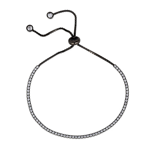 Signature Adjustable Bolo Bracelet in Black Rhodium