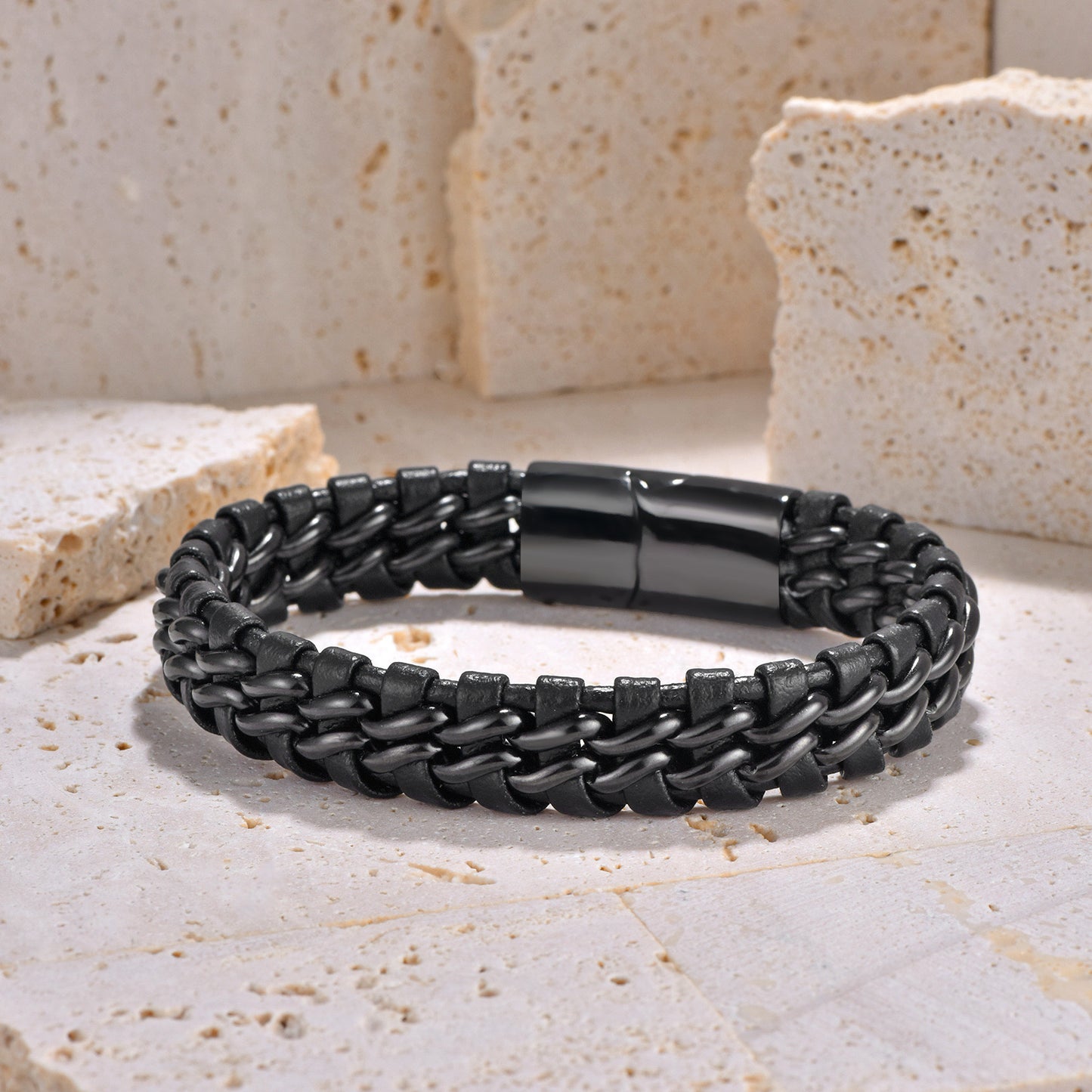 Rowen Braided Cuff in Noir