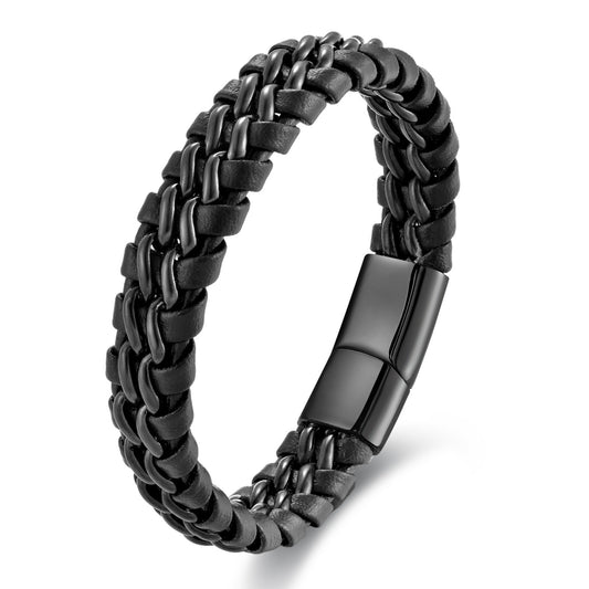 Rowen Braided Cuff in Noir