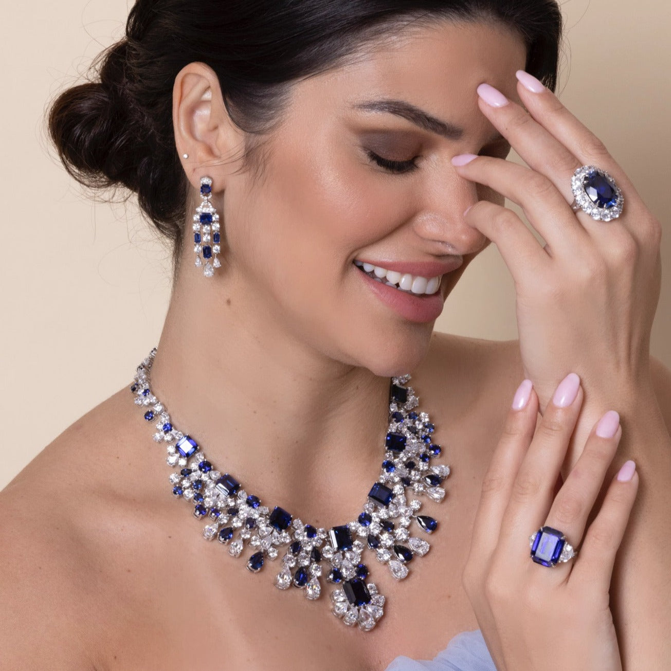 Untreated Blue Sapphire Ring-18kt Emerald Cut Natural Ceylon Sapphire